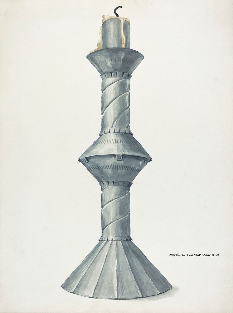 Penitente Altar Candle Stick (c. 1937) by Majel G. Claflin. Original from The National Gallery of Art. Digitally enhanced by…