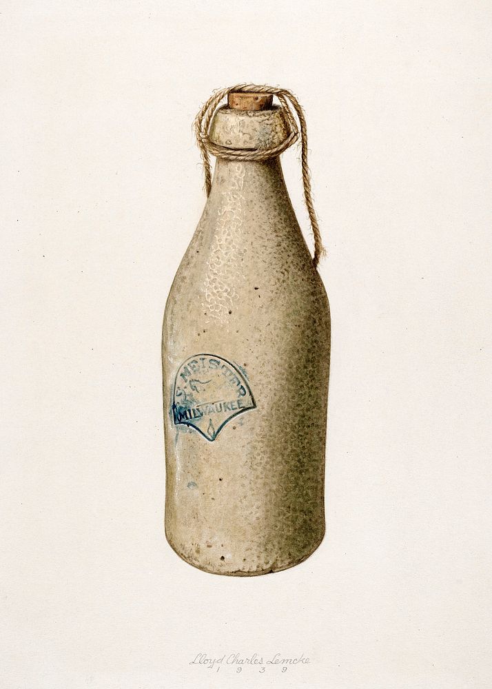 Weiss Beer Bottle (1939) by Lloyd Charles Lemcke. Original from The National Gallery of Art. Digitally enhanced by rawpixel.