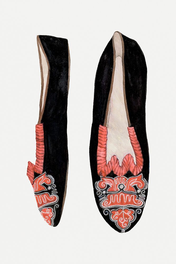 Vintage psd dancing slippers, remixed from artwork by Ann Gene Buckley