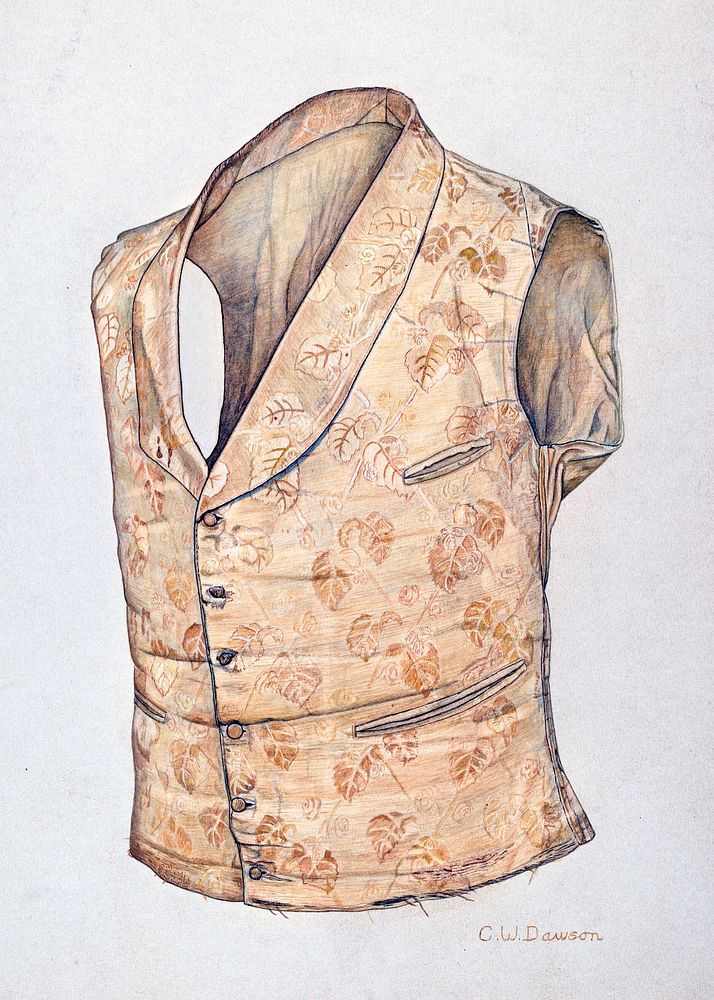 Waistcoat, c. 1941 by Clarence W. Dawson. Original from The National Galley of Art. Digitally enhanced by rawpixel.
