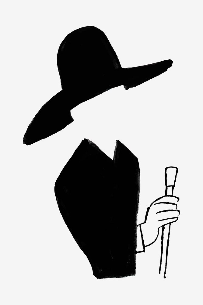 Man vector wearing hat vintage drawing, remixed from artworks from Leo Gestel