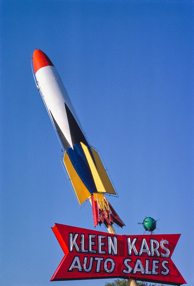 Kleen Kars sign, Salt Lake City, Utah (1980) photography in high resolution by John Margolies. Original from the Library of…