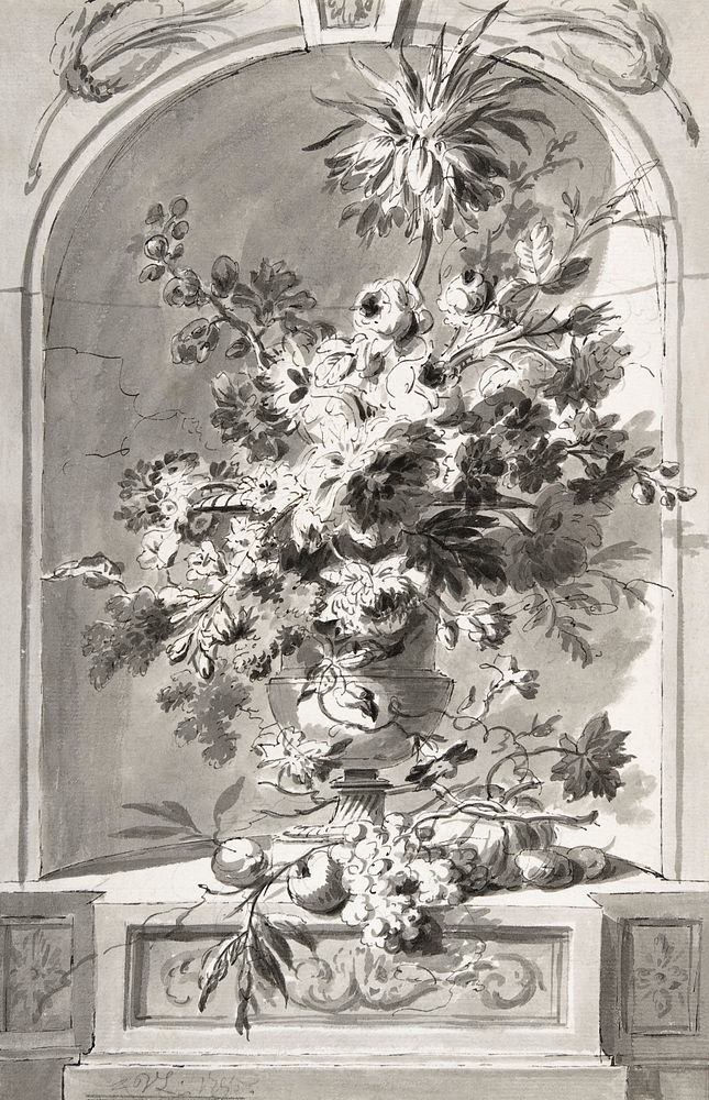 Vase of Flowers (1790s) print in high resolution by Willem Van Leen. Original from the MET Museum. Digitally enhanced by…