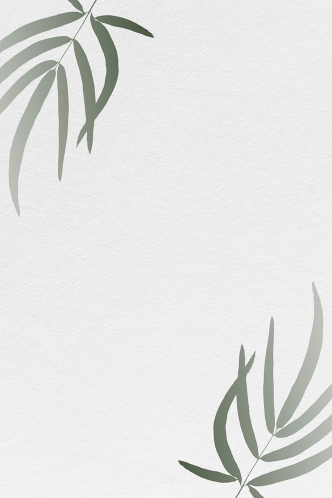Gray leaf frame, minimal illustration psd