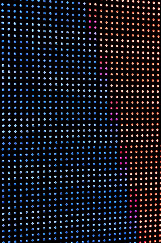 Colorful neon LED lights on a monitor