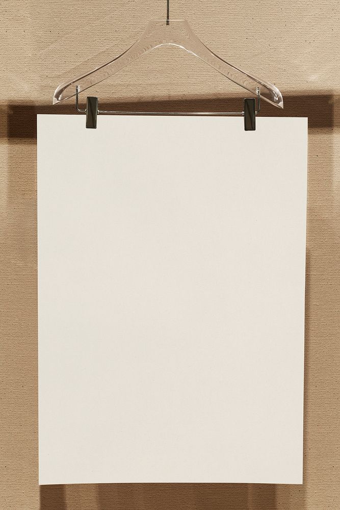 White poster on a hanger with design space