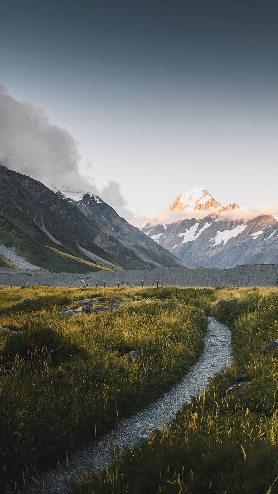 Nature iPhone wallpaper background, Mount Cook, New Zealand