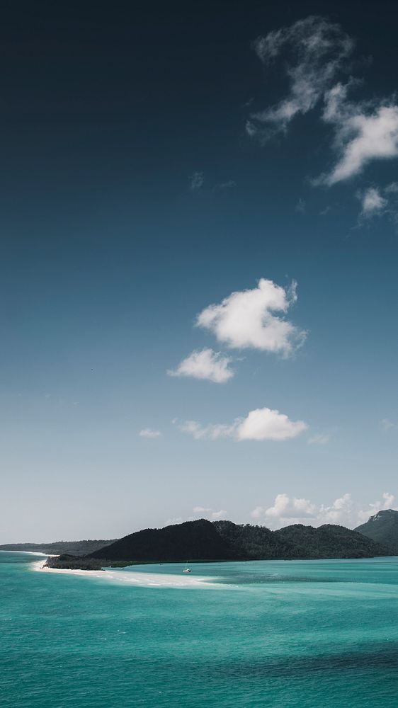 Ocean phone wallpaper background, crystal clear blue sea