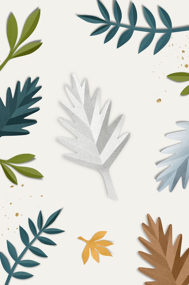 Paper craft leaf pattern psd 