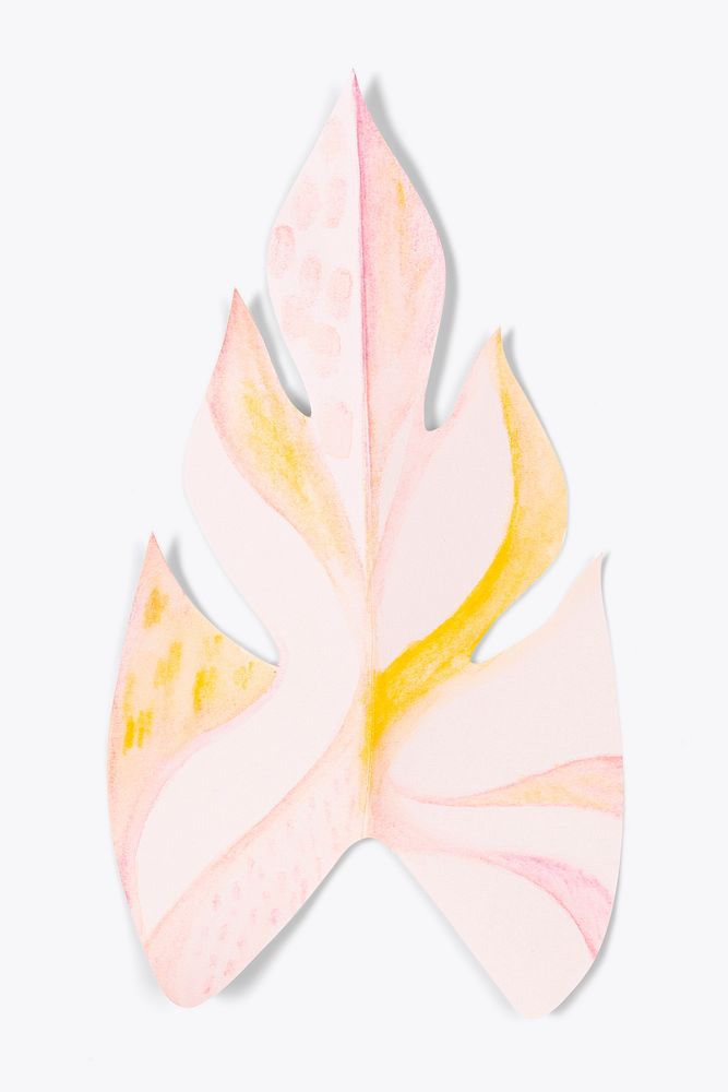 Colorful paper craft leaf psd mockup