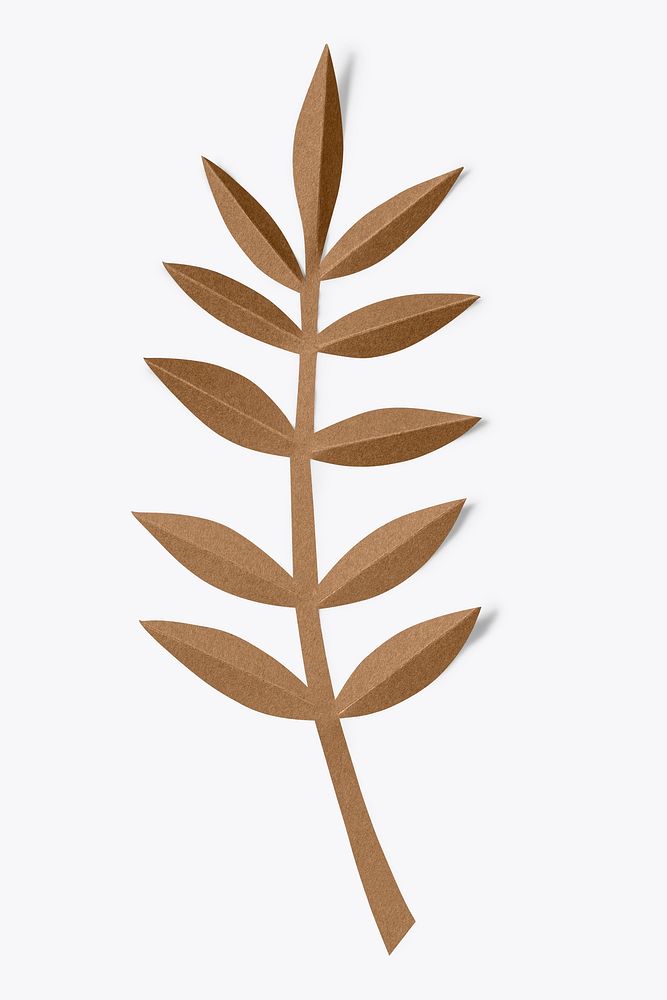Ash leaf in paper craft style