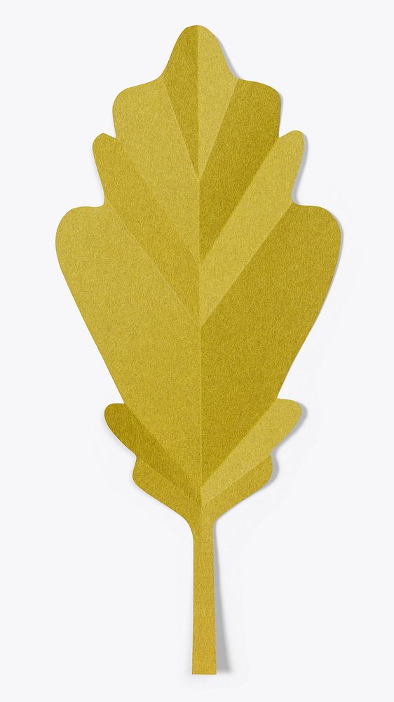 Paper craft oak leaf psd mockup