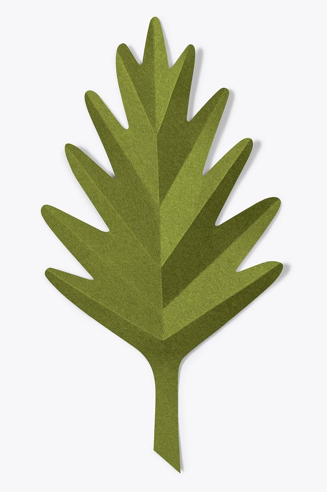 Paper craft oak leaf psd mockup