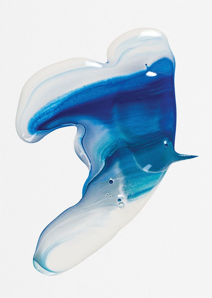 Blue fluid art psd aesthetic colorful acrylic paint handmade element
