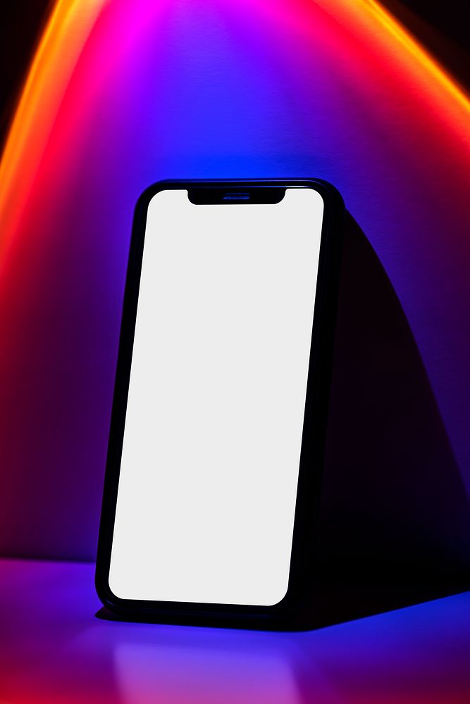 Blank mobile phone screen with retro futurism style