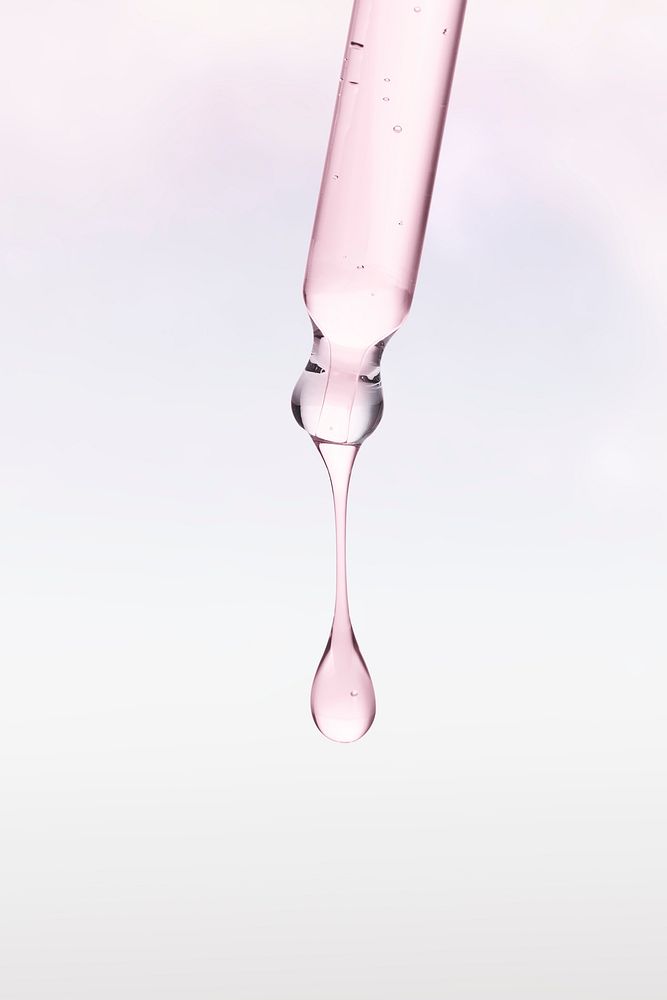 Oil dropper background, pink dripping cosmetic product wallpaper
