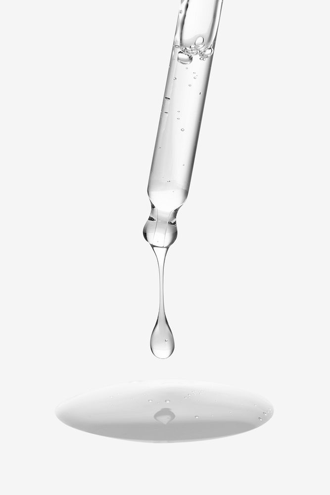 Pipette dropper, transparent oil dripping psd cosmetic product