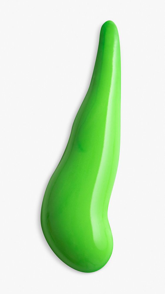 Acrylic paint drop in bright green