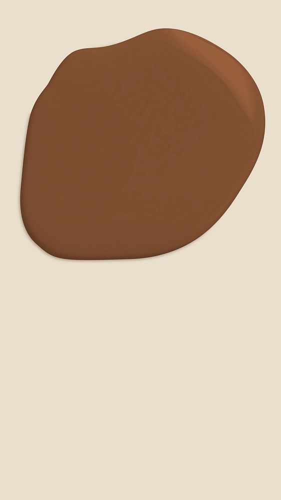 Brown paint drop in beige background