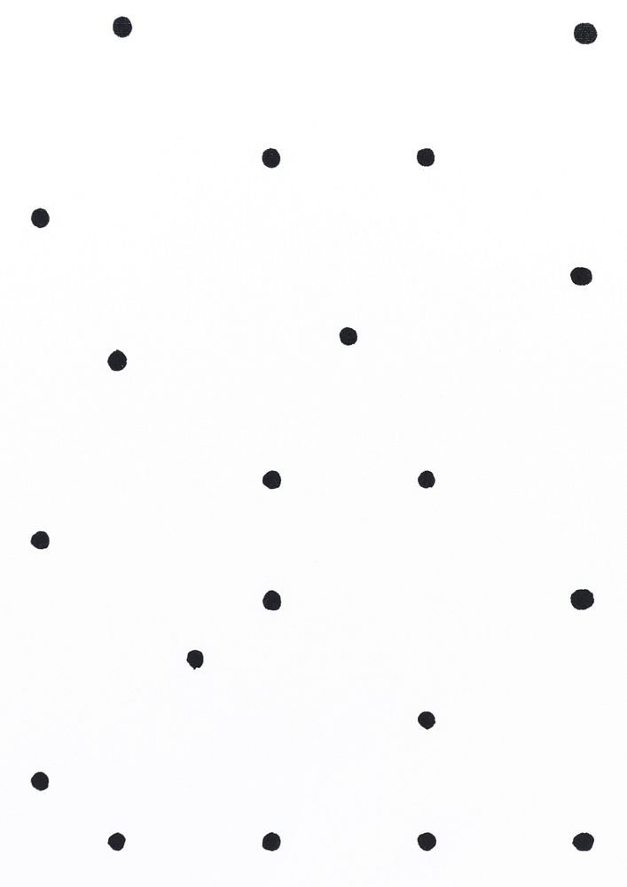 Minimal white background with black polka dot pattern