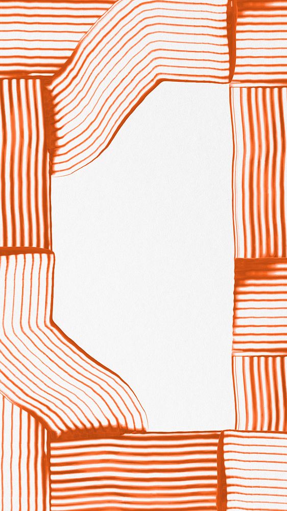 DIY raked textured frame in orange experimental abstract art