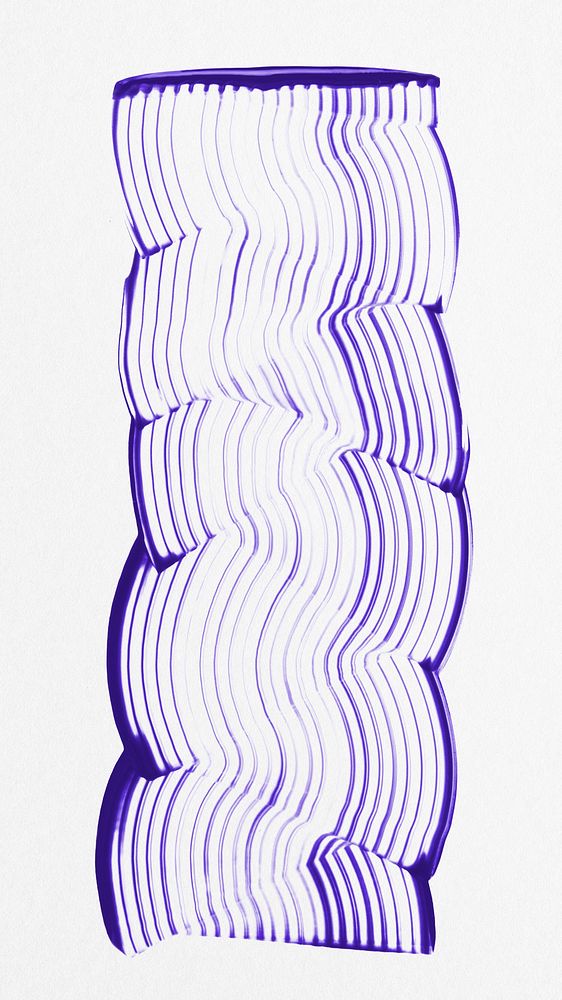 Purple irregular shape texture raked abstract comb painting DIY graphic experimental art