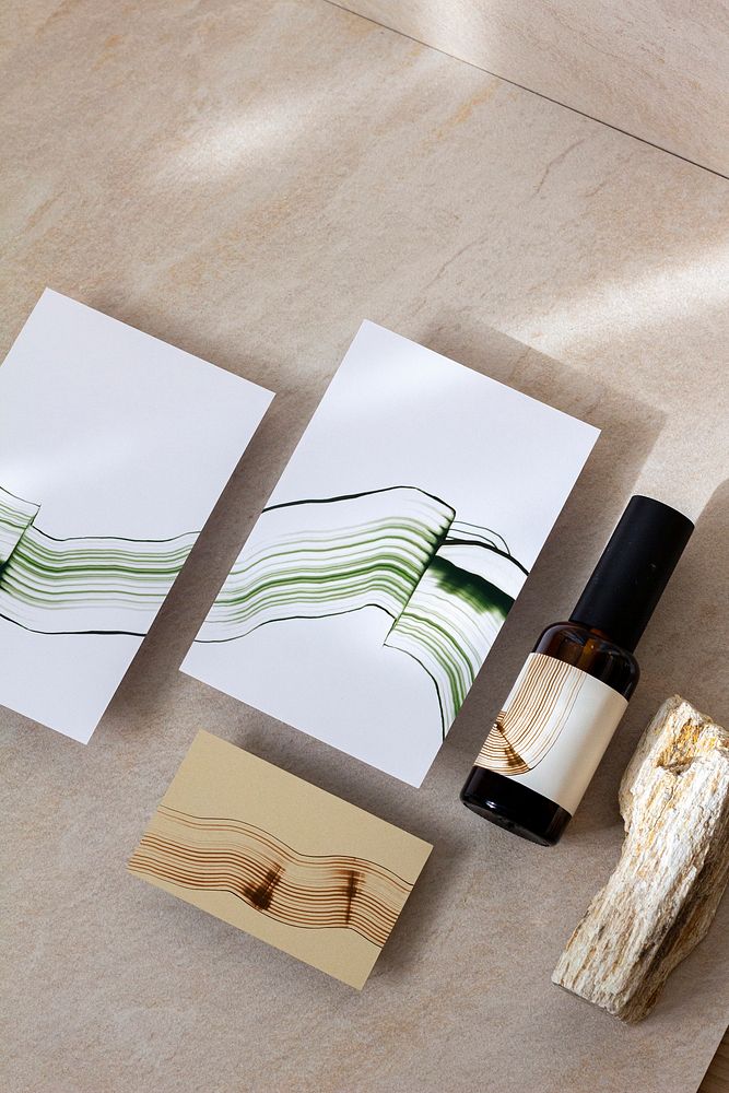 Abstract corporate identity for beauty product packaging with design space