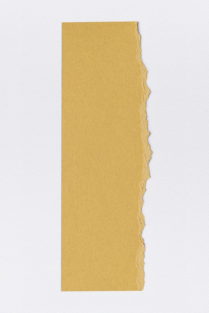 Handmade torn paper craft psd in yellow earth tone