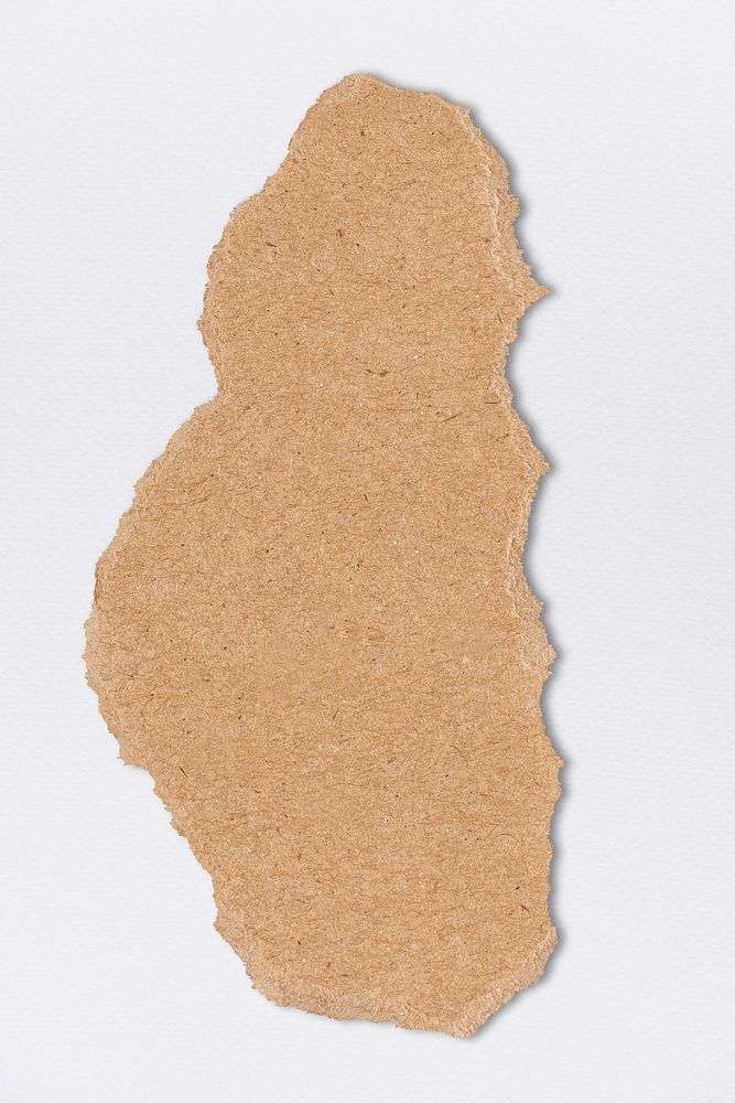 Handmade torn paper craft psd in brown earth tone