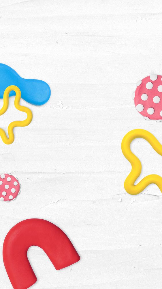 Plasticine clay patterned background in white colorful border DIY creative art for kids
