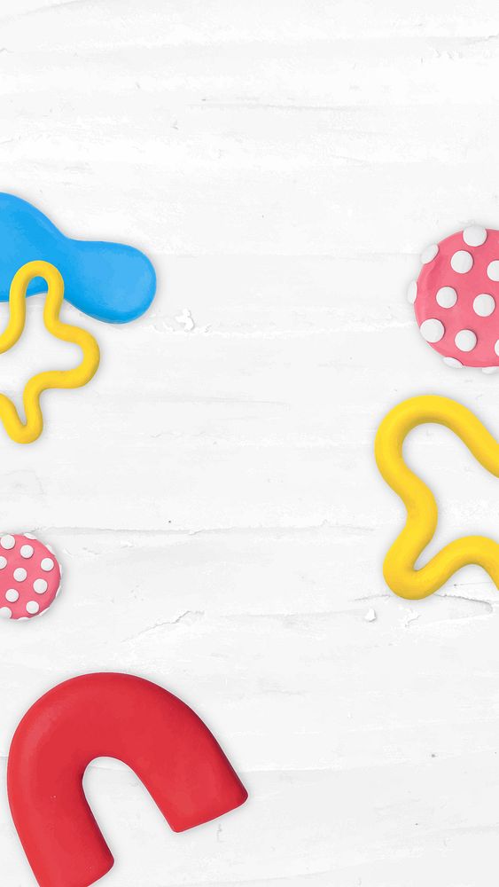 Plasticine clay patterned background vector in white colorful border DIY creative art for kids