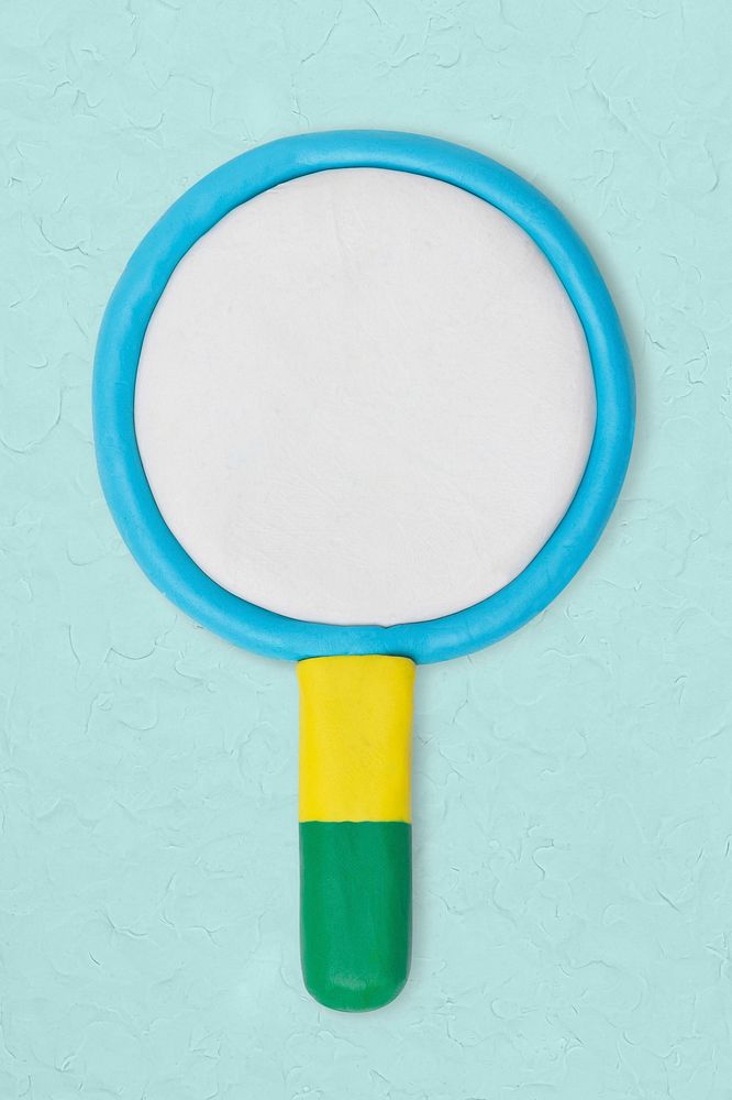 Magnifying glass clay icon psd cute handmade marketing creative craft graphic