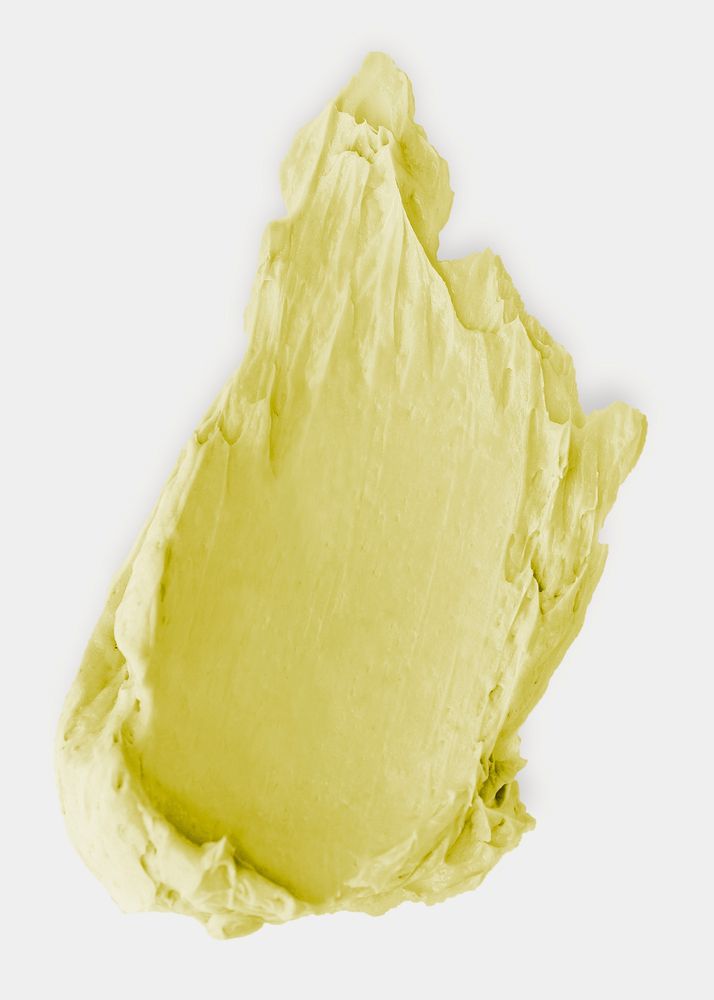Yellow cream smear texture isolated