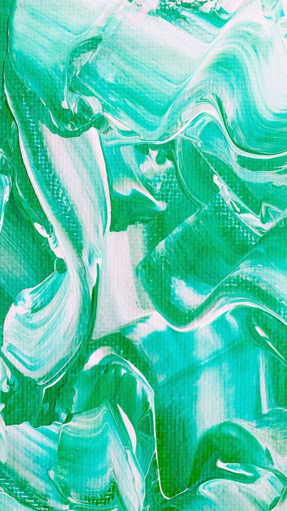 Acrylic paint textured background in green aesthetic style creative art