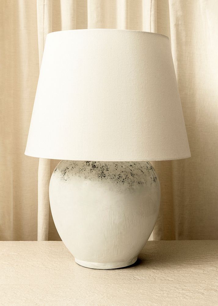 Rustic white lamp, minimal living room