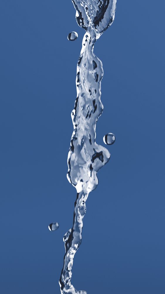 Pouring water element psd, splashing effect