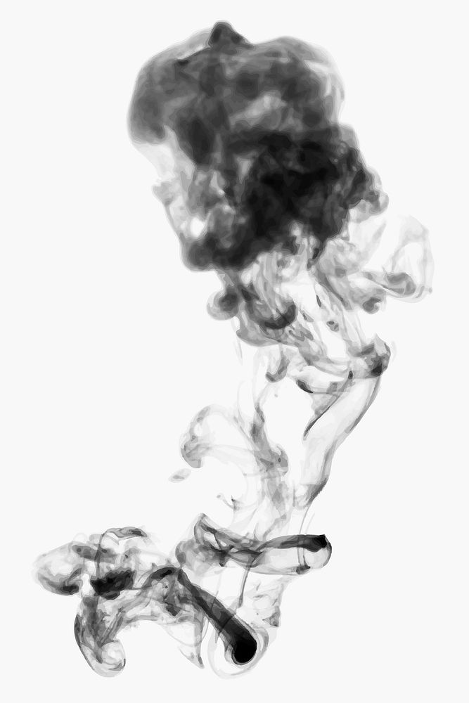 Smoke textured element vector, in black realistic design