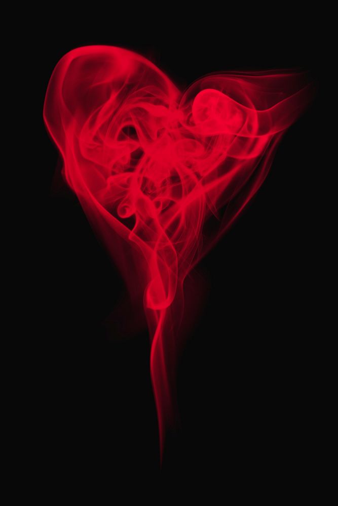 Smoke heart iphone wallpaper, red background