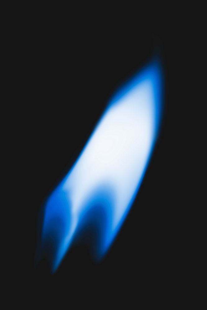 Lighter flame sticker, realistic burning blue fire image psd