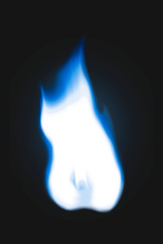 Blue flame element, realistic torch fire image