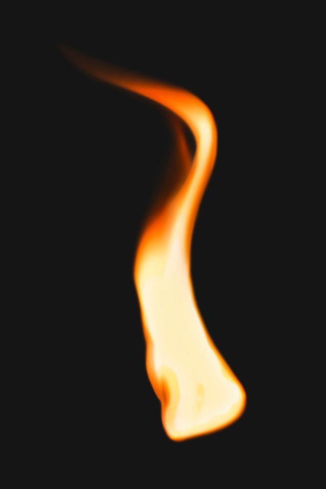 Aesthetic flame sticker, realistic burning fire image psd