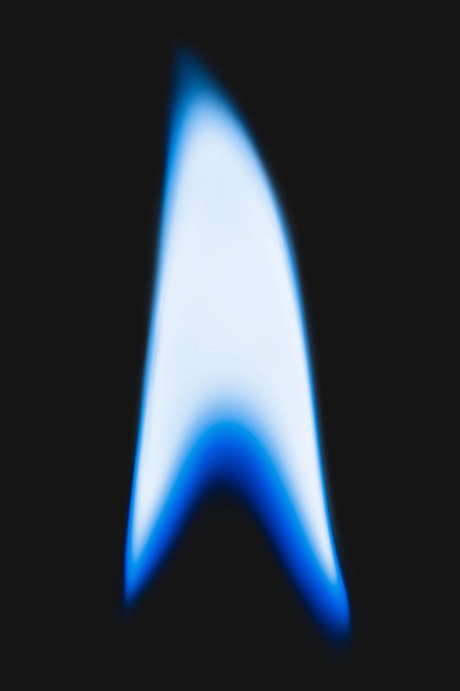 Lighter flame sticker, realistic burning blue fire image psd
