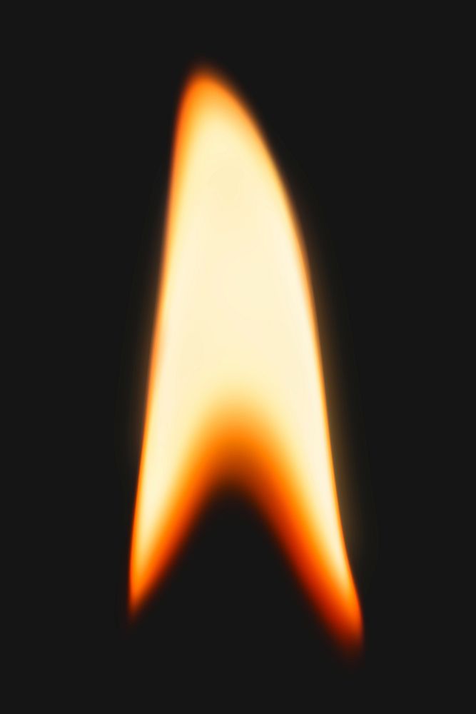 Lighter flame element, realistic burning fire image