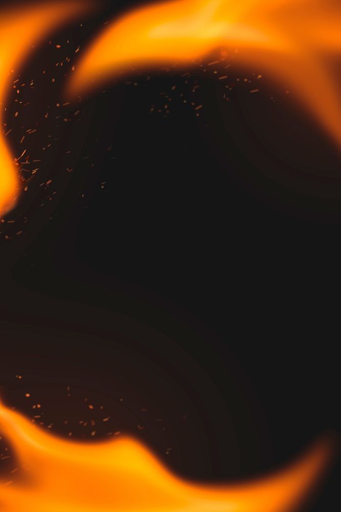 Aesthetic flame background, frame realistic fire image psd