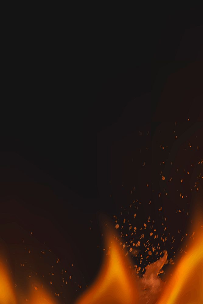 Dark flame background, fire border realistic image vector