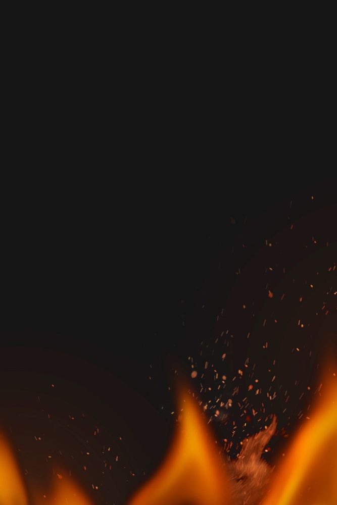 Dark flame background, fire border realistic image psd