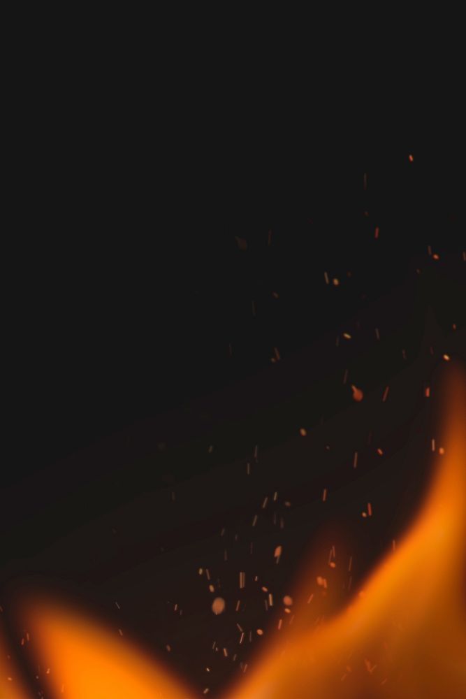 Aesthetic flame background, orange border realistic fire image psd
