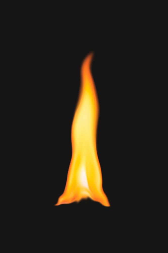Aesthetic flame element, realistic burning fire image