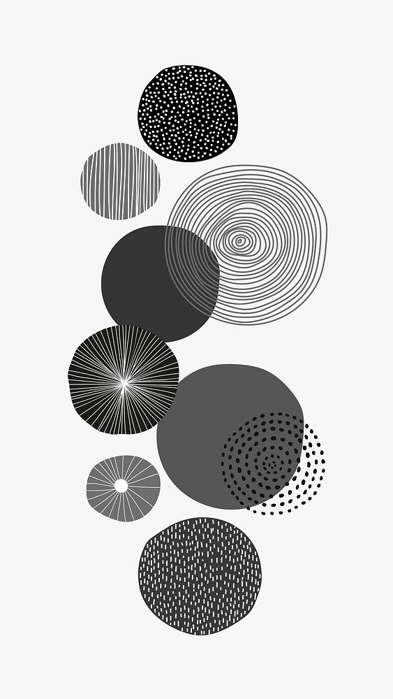 Black round patterned background illustration