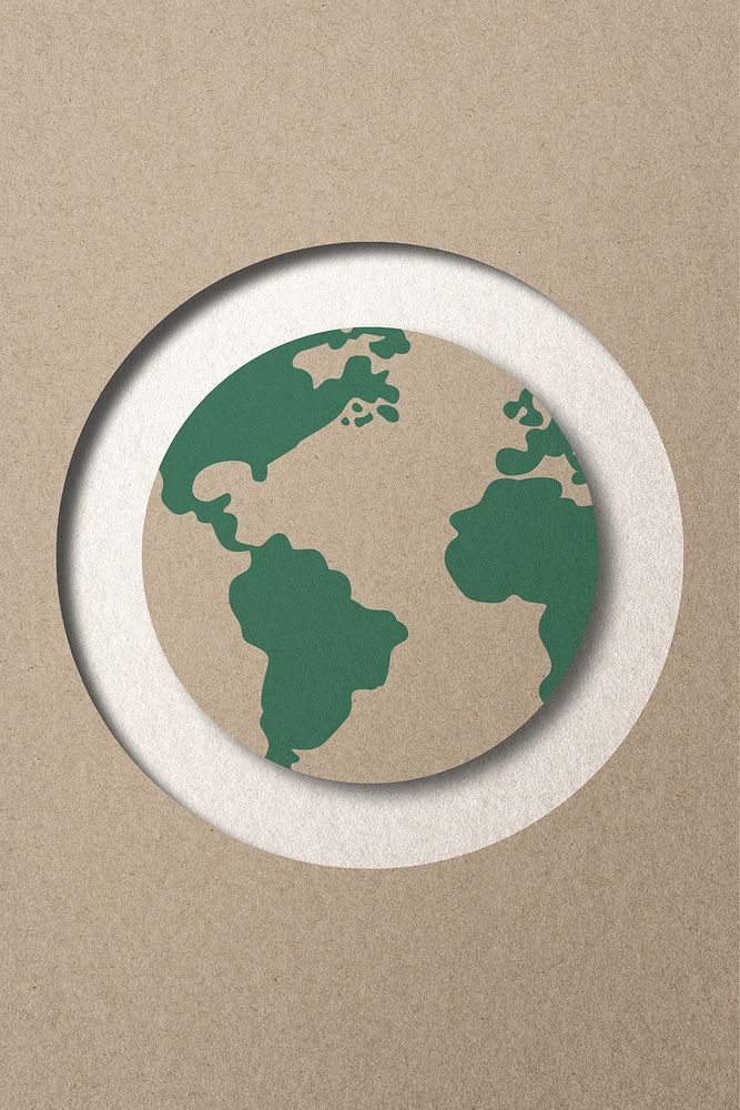 Brown paper crafted globe world environment graphic